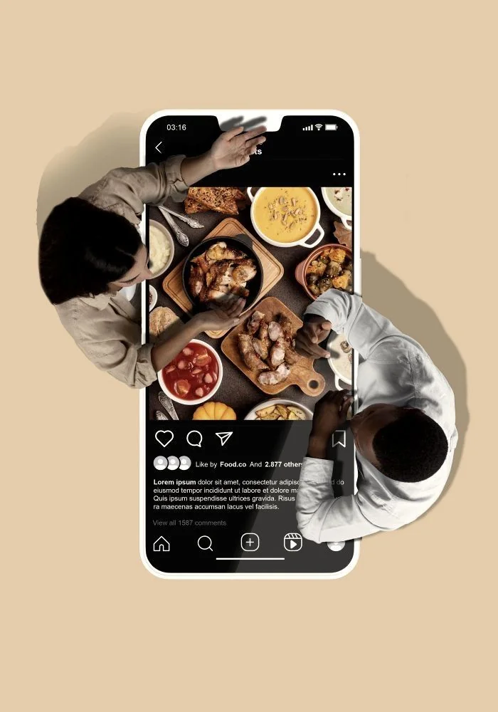 Producción de redes sociales para restaurante
